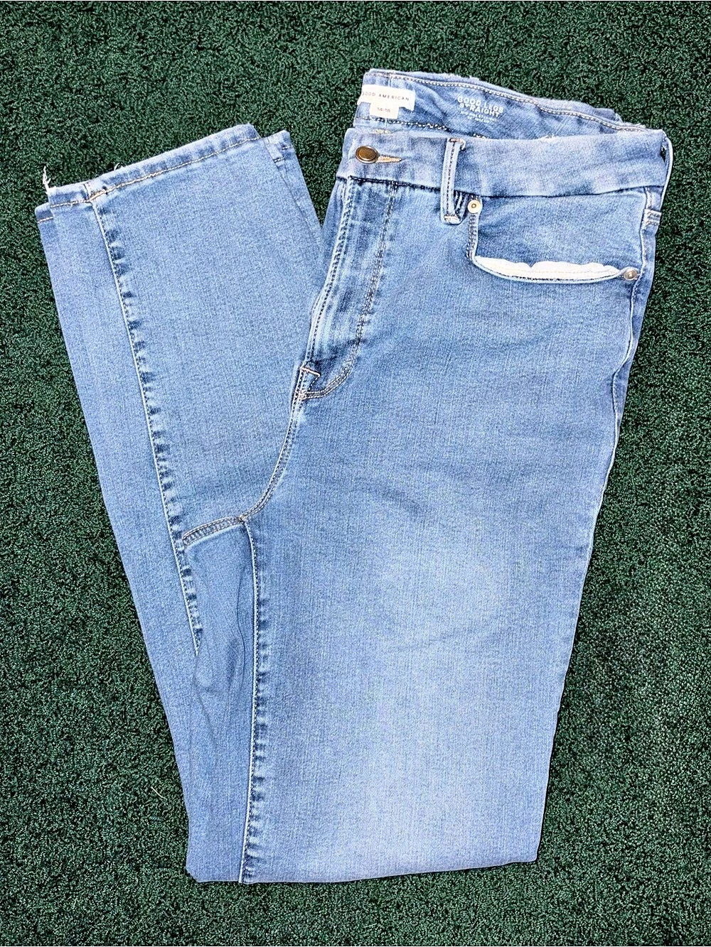 Good American Good Legs Straight Leg Blue Like New